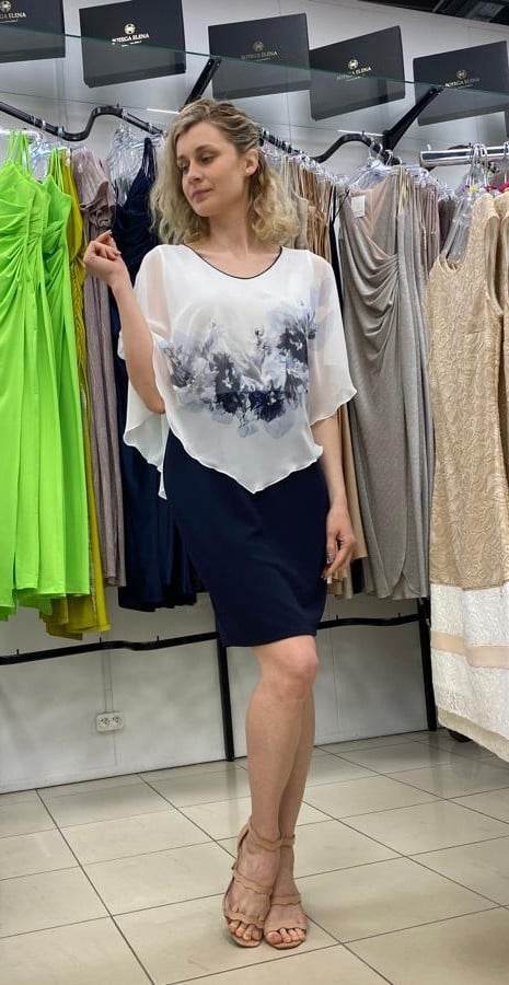 Dámské šaty CLIO modrobílé