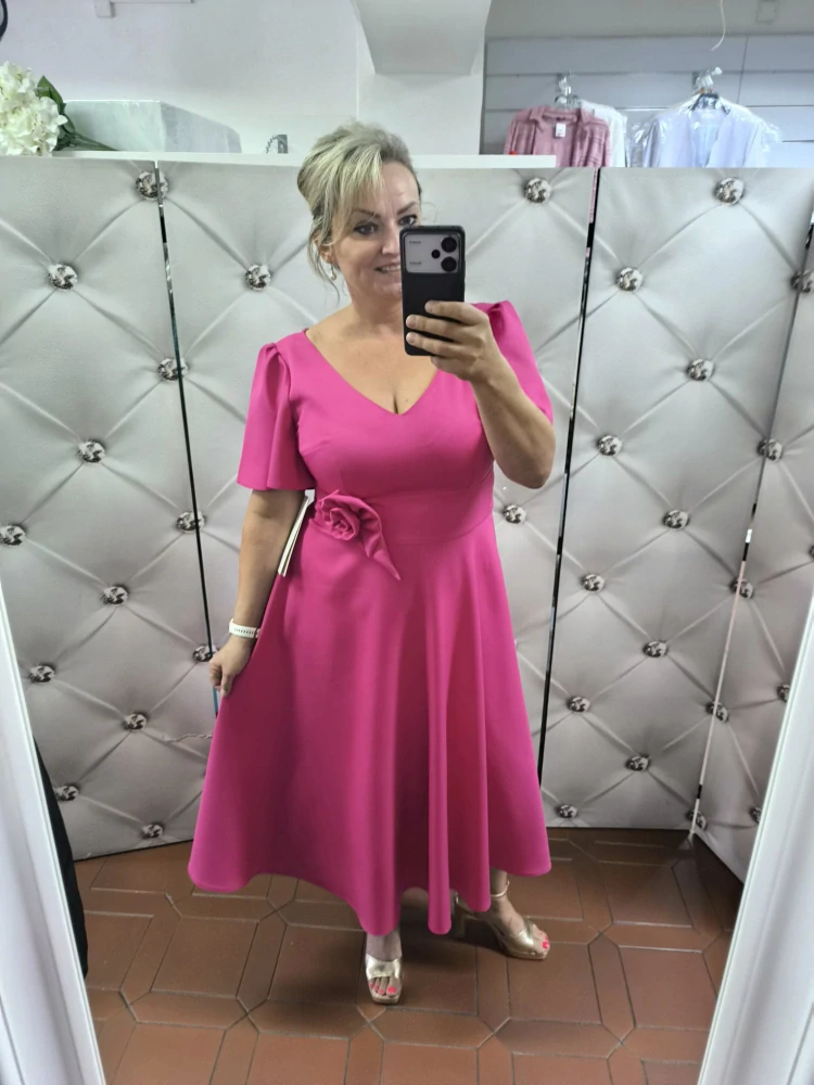 Společenské midi šaty MARSELINi 2437 amarant