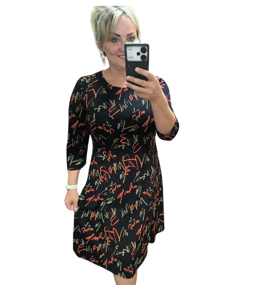 Elegantní šaty áčkového střihu RACHEL černé
