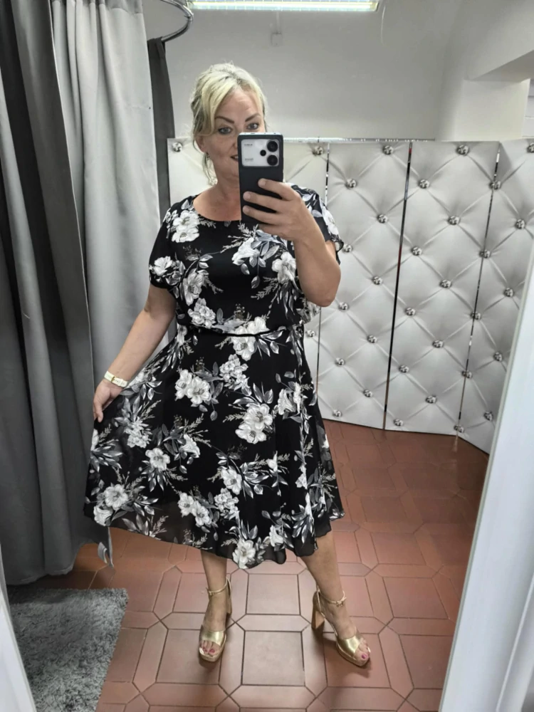 Elegantní šifonové šaty TEREZA černé