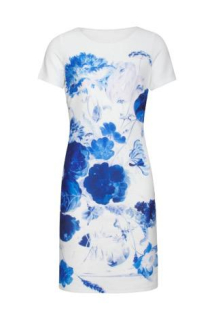 Pouzdrové šaty s krátkým rukávem Smashed Lemon 19168 bílomodré