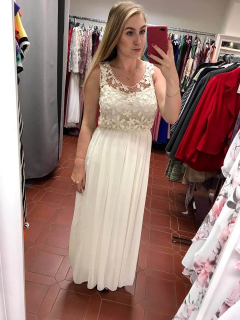 Dlouhé letní šaty smetanové 