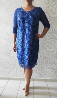 Luxusní krajkové šaty 1996 královsky modré