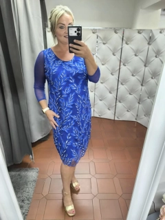 Luxusní krajkové šaty 1996 královsky modré