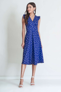 Elegantní puntíkované šaty MARSELINI 2416 modré