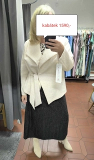 Dámský kabátek béžový se zlatým lurexem