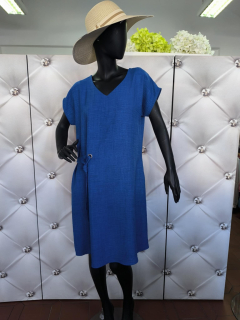 Dámské lněné šaty LANA modré