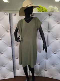 Dámské lněné šaty LANA olivové