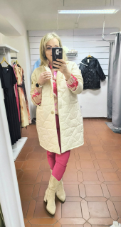 Dámská větší přechodová bunda BRIX béžová se zlatými doplňky