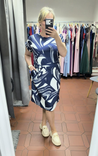 Dámské elegantní šaty Bára bílomodré