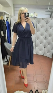 Šifonové šaty ELIZABET tmavě modré