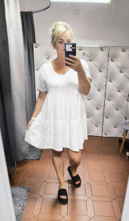 Letní větší šaty MADEIRA bílé