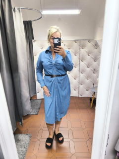 Bavlněné riflové šaty větší