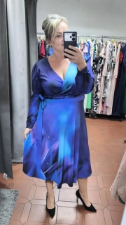 Elegantní šaty MILAGROS fialovomodré