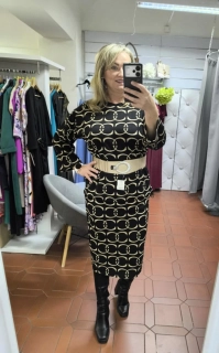 Dámský komplet SERENA halenka+sukně černý