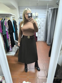 Dámská plisovaná sukně čokoládová 