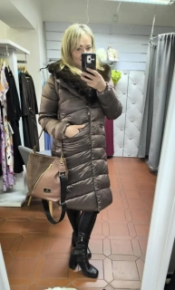 Dámská prošívaná bunda/vesta hnědá s kovovým efektem