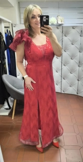 Dlouhé společenské šaty MARSELINI 2523 červené