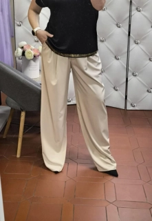 Kalhoty se širokými nohavicemi světle béžové