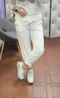Sportovně elegantní kalhoty LUIZA bílá