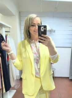 Elegantní dámské sako COOL pastelově žluté