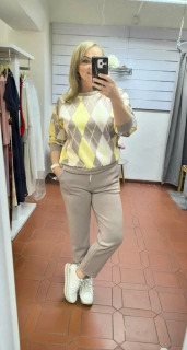 Tepláková souprava - mikina s geometrickým vzorem a kalhoty