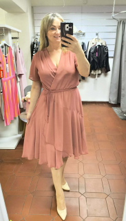 Šifonové šaty ELIZABET cihlové