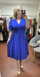 Dámské elastické šaty BETY do A – královsky modré | velikost 40–48