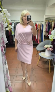 Dámské pouzdrové šaty ELENA pastelová růžová