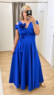 Dlouhé společenské šaty CAMELIA královsky modré