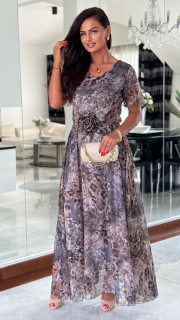 Dlouhé šifonové šaty BESKY barevné