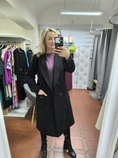 Luxusní vlněný kabát AMOR černý