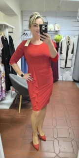 Elegantní šaty MADAM červené třpytivé