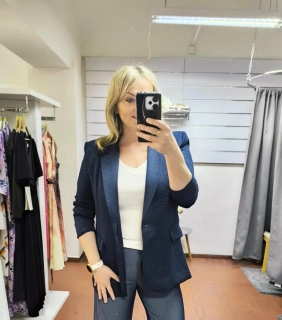 Dámské elegantní sako tmavě modré