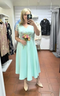 Společenské šaty s bolerkem mentolové