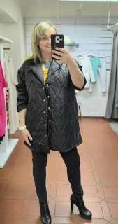 Dámská PLUS SIZE přechodová bunda BRIX černá se stříbrnými druky