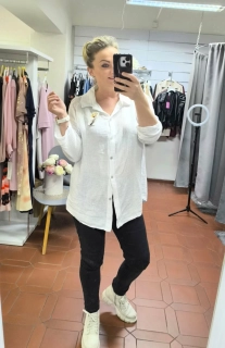 Mušelínová košile ze 100% bavlny – bílá