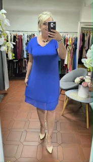 Královsky modré elegantní dámské šaty IZABELA – volný střih