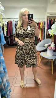 Leopardí košilové šaty